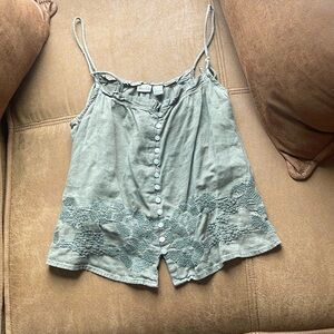 Green boho tank